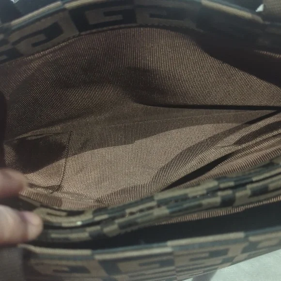 Givenchy Brown Geometric Fabric Tote Bag Authentic Designer Large - Picture 11 of 15